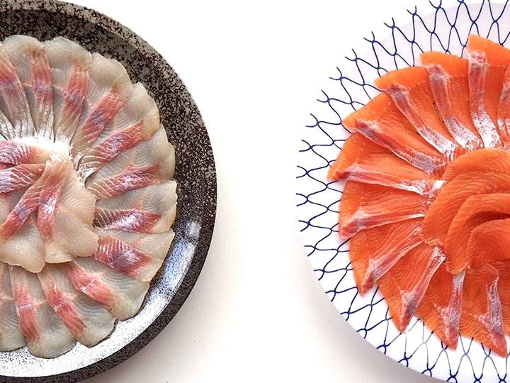 イワナ・ニジマス2種の刺身食べ比べセット