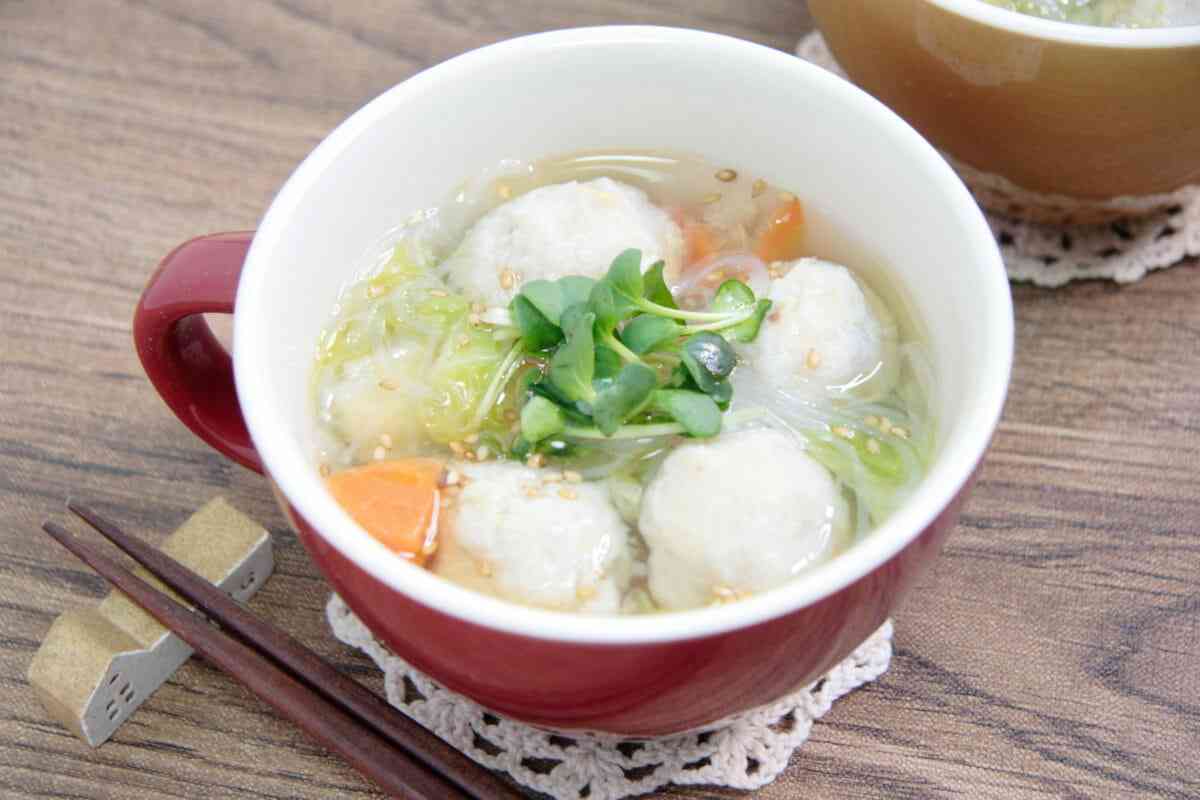 イワナのつみれ中華スープ