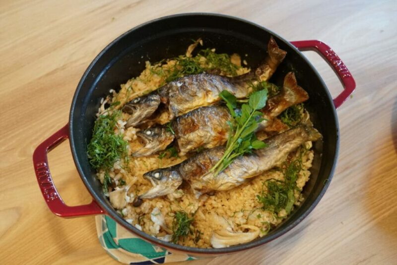 深瀬イワナを使った岩魚飯（炊き込みご飯）