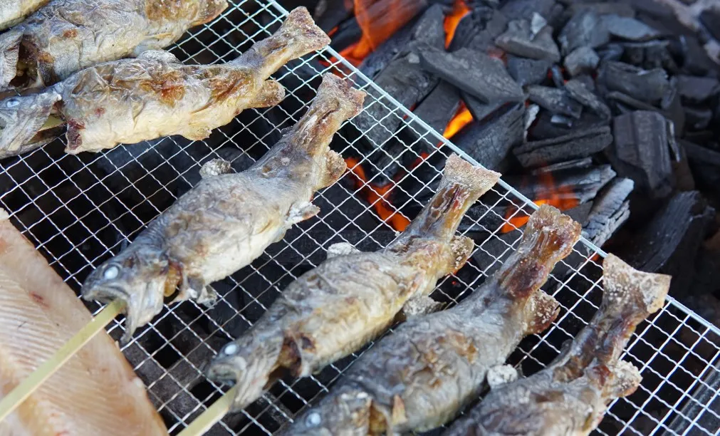 BBQで岩魚